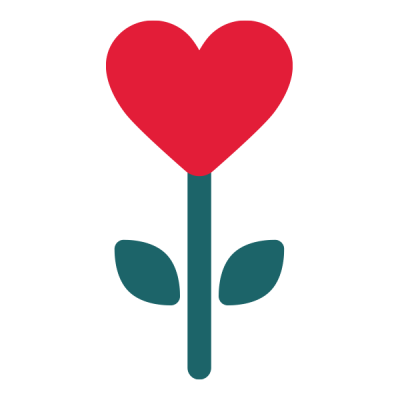 Icon: Flower turning into a heart