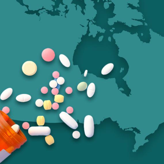 Drugs and map of Canada