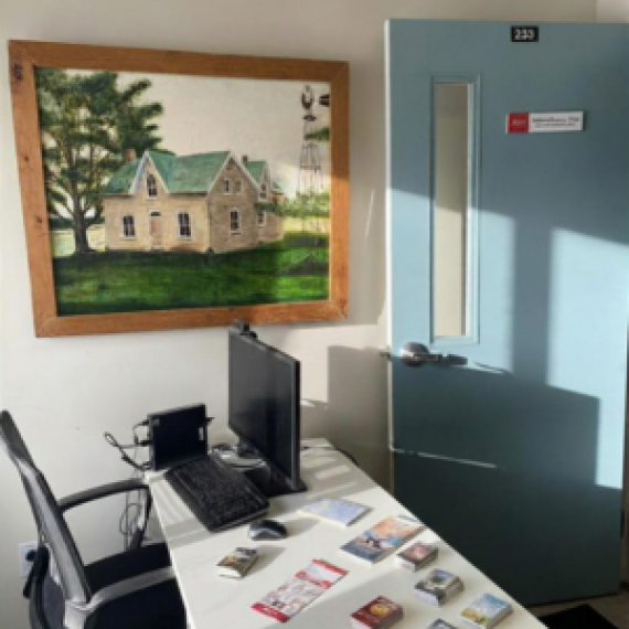 Desk and office at the ARO in Sudbury